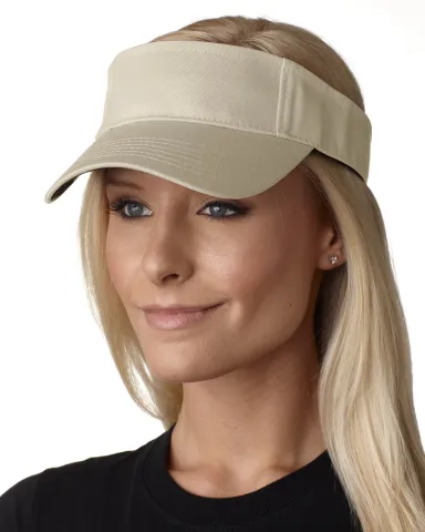 AC101 Adams Ace Vat-Dyed Twill Visor in Khaki front view