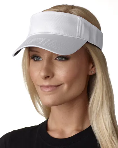 AC101 Adams Ace Vat-Dyed Twill Visor in White front view