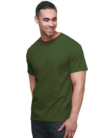 B5000 Bayside Adult Jersey Cotton Tee in Military green front view