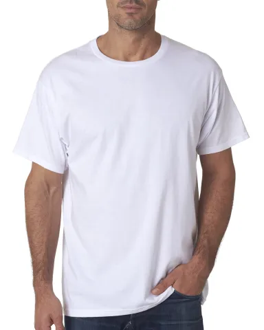 B5000 Bayside Adult Jersey Cotton Tee in White front view