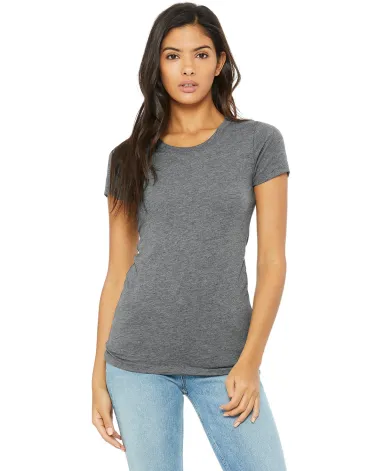 BELLA 8413 Womens Tri-blend T-shirt in Grey triblend front view