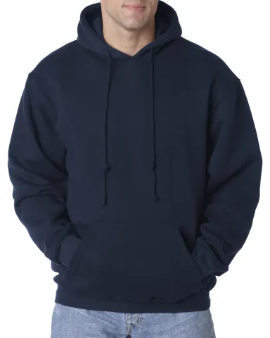B960 Bayside Cotton Poly Hoodie S - 6XL  in Navy front view
