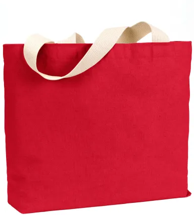BS600 Bayside Jumbo Cotton Tote in Red front view