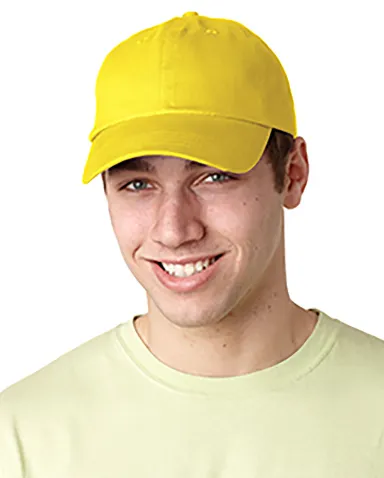 Adams EB101 Brushed Twill Dad Hat in Lemon front view