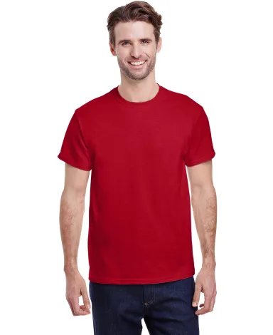 Gildan 5000 G500 Heavy Weight Cotton T-Shirt in Red front view