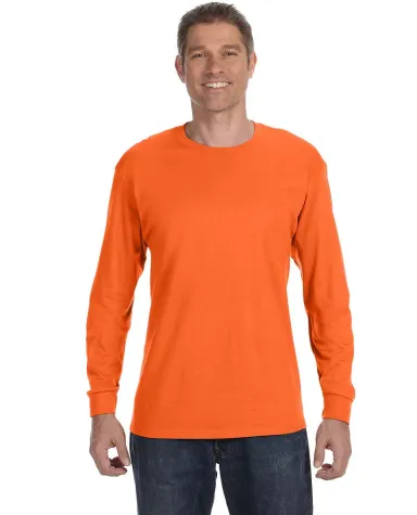 5400 Gildan Adult Heavy Cotton Long-Sleeve T-Shirt in Orange front view