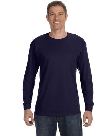 5400 Gildan Adult Heavy Cotton Long-Sleeve T-Shirt in Navy front view