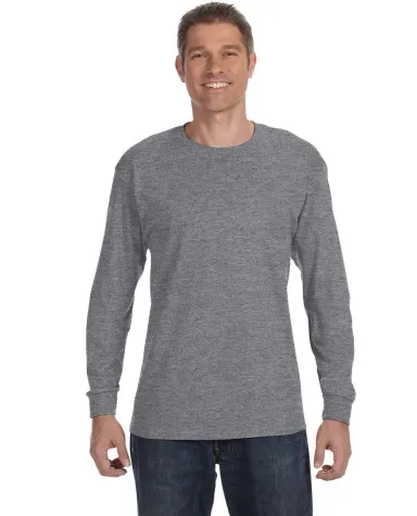 5400 Gildan Adult Heavy Cotton Long-Sleeve T-Shirt in Graphite heather front view
