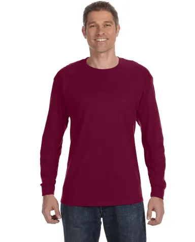 5400 Gildan Adult Heavy Cotton Long-Sleeve T-Shirt in Maroon front view