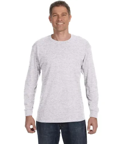 5400 Gildan Adult Heavy Cotton Long-Sleeve T-Shirt in Ash grey front view