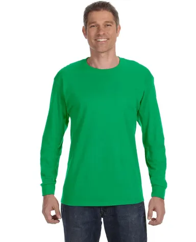 5400 Gildan Adult Heavy Cotton Long-Sleeve T-Shirt in Irish green front view