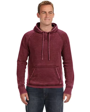J8915 J-America Adult Vintage Zen Hooded Pullover  TWISTED BORDEAUX front view
