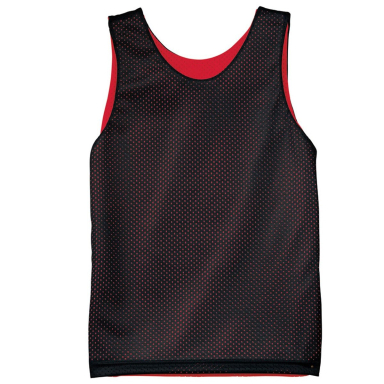 N2206 A4 Youth Reversible Mesh Tank in Black/ red front view