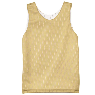 N2206 A4 Youth Reversible Mesh Tank in Vegas gold/ wht front view