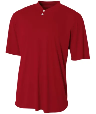 N3143 A4 Adult Tek 2-Button Henley CARDINAL front view