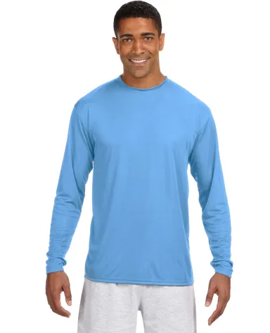 N3165 A4 Adult Cooling Performance Long Sleeve Cre in Light blue front view