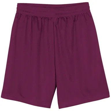 N5184 A4 7 Inch Adult Lined Micromesh Shorts in Maroon front view
