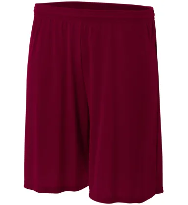 N5244 A4 Adult 7 inch Performance Short No Pockets in Maroon front view