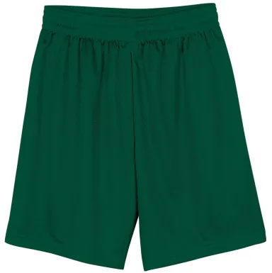 N5255 A4 9 Inch Adult Lined Micromesh Shorts in Forest green front view