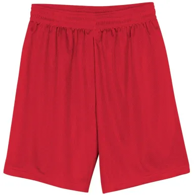 N5255 A4 9 Inch Adult Lined Micromesh Shorts in Scarlet front view