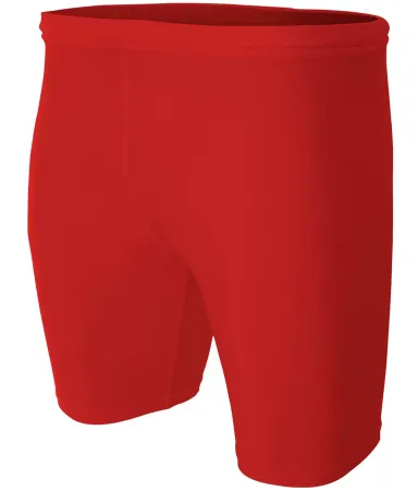 N5259 A4 Compression Short SCARLET front view