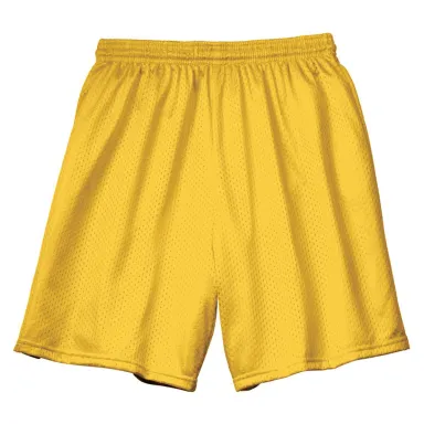 N5293 A4 Adult Lined Tricot Mesh Shorts in Gold front view