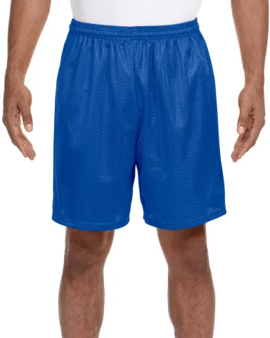 N5293 A4 Adult Lined Tricot Mesh Shorts in Royal front view