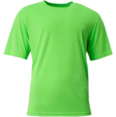 NB3142 A4 Youth Cooling Performance Crew in Safety green front view