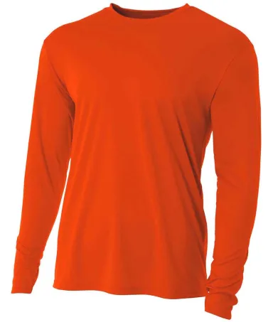 NB3165 A4 Youth Cooling Performance Long Sleeve Cr in Athletic orange front view