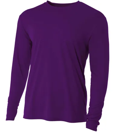 NB3165 A4 Youth Cooling Performance Long Sleeve Cr in Purple front view