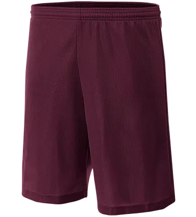 NB5184 A4 6 Inch Youth Lined Micromesh Shorts in Maroon front view
