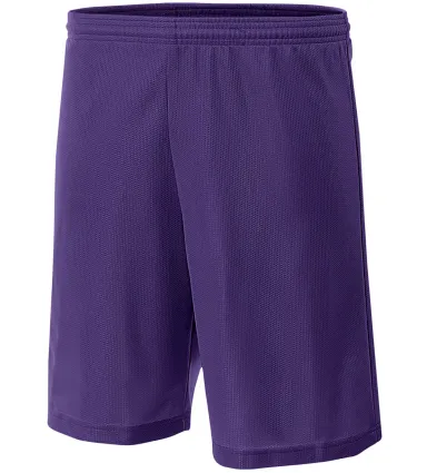NB5184 A4 6 Inch Youth Lined Micromesh Shorts in Purple front view