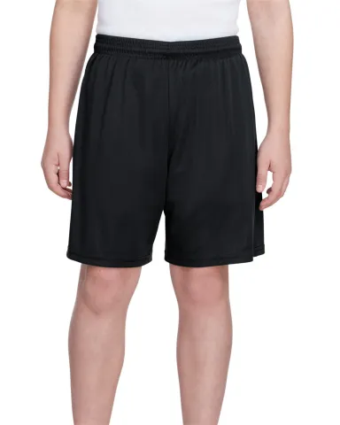 NB5244 A4 Youth Cooling Performance Short in Black front view