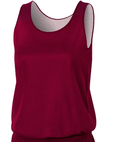 NW1000 A4 Reversible Mesh Tank in Maroon/ white front view