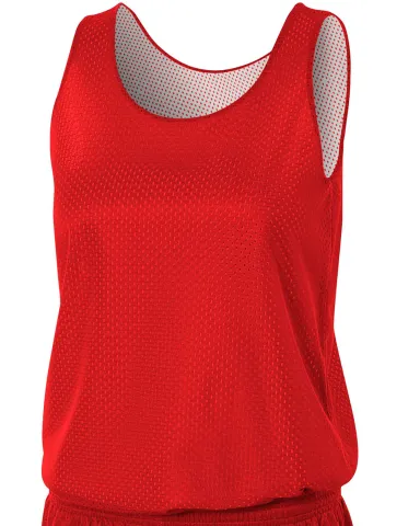 NW1000 A4 Reversible Mesh Tank in Scarlet/ white front view