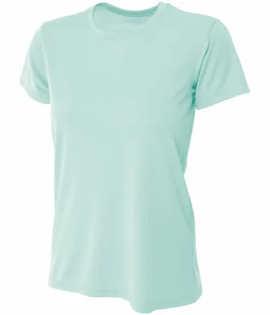 NW3201 A4 Women's Cooling Performance Crew in Pastel mint front view