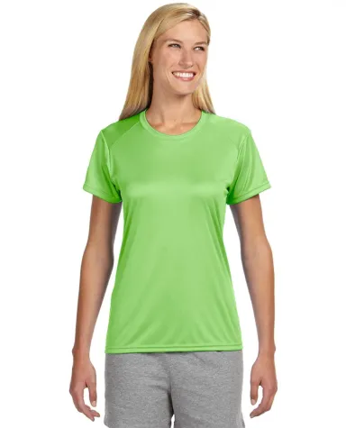 NW3201 A4 Women's Cooling Performance Crew in Lime front view