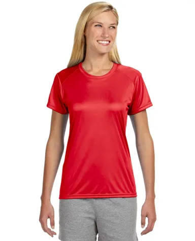 NW3201 A4 Women's Cooling Performance Crew in Scarlet front view