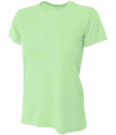 NW3201 A4 Women's Cooling Performance Crew in Light lime front view
