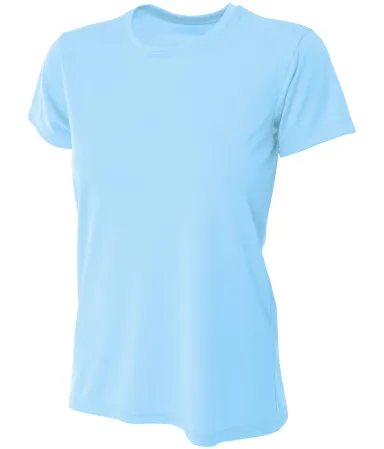 NW3201 A4 Women's Cooling Performance Crew in Sky blue front view