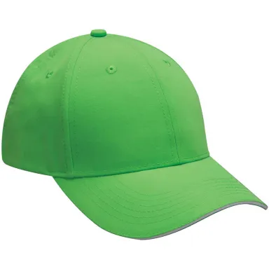 PE102 Adams Polyester Performer Cap in Neon green/ wht front view