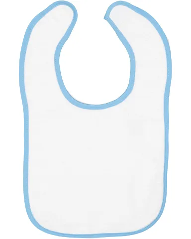 R1003 Rabbit Skins Rabbit Skins Infant Terry Snap  in White/ lt blue front view