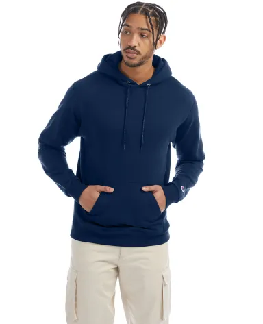 S700 Champion Logo 50/50 Pullover Hoodie in Late night blue front view