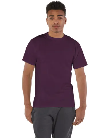 T425 Champion Adult Short-Sleeve T-Shirt T525C in Maroon front view