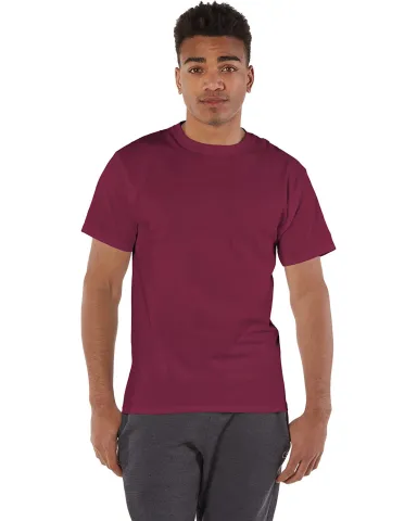 T425 Champion Adult Short-Sleeve T-Shirt T525C in Cardinal front view