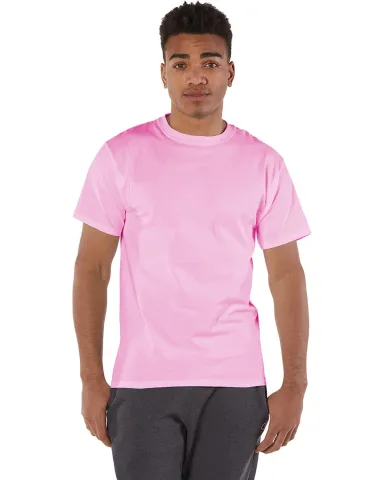 T425 Champion Adult Short-Sleeve T-Shirt T525C in Pink candy front view