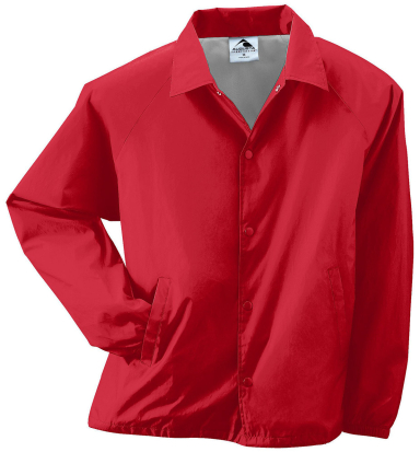 3100 Augusta Sportswear Nylon Coach's Jacket - Lin in Red front view