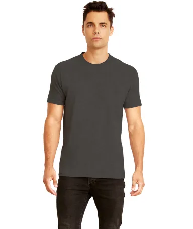 Next Level 6410 Men's Premium Sueded Crew  in Heather charcoal front view