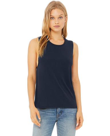 BELLA+CANVAS B8803  Womens Flowy Muscle Tank in Midnight front view