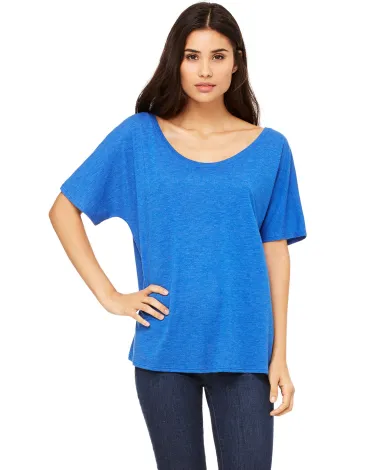 BELLA 8816 Womens Loose T-Shirt in Tr royal triblnd front view